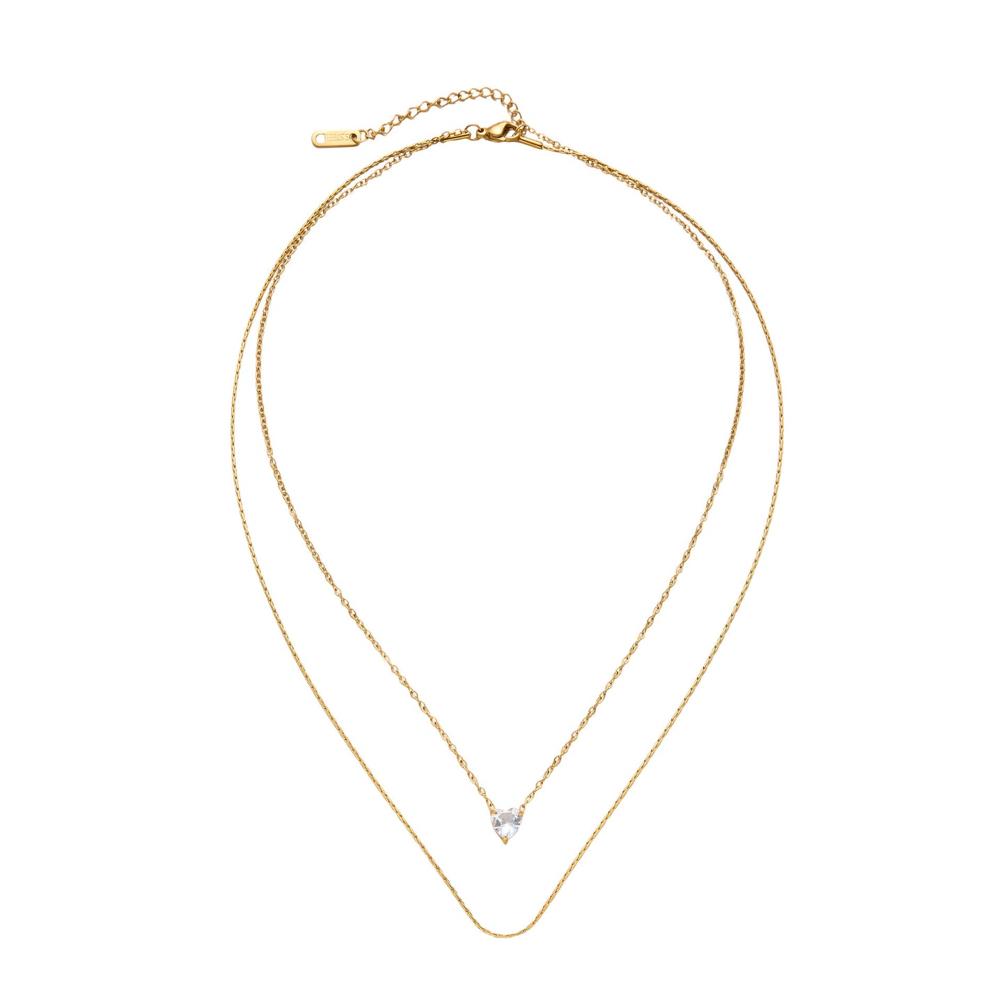 Love Drill Double-Layer Necklace