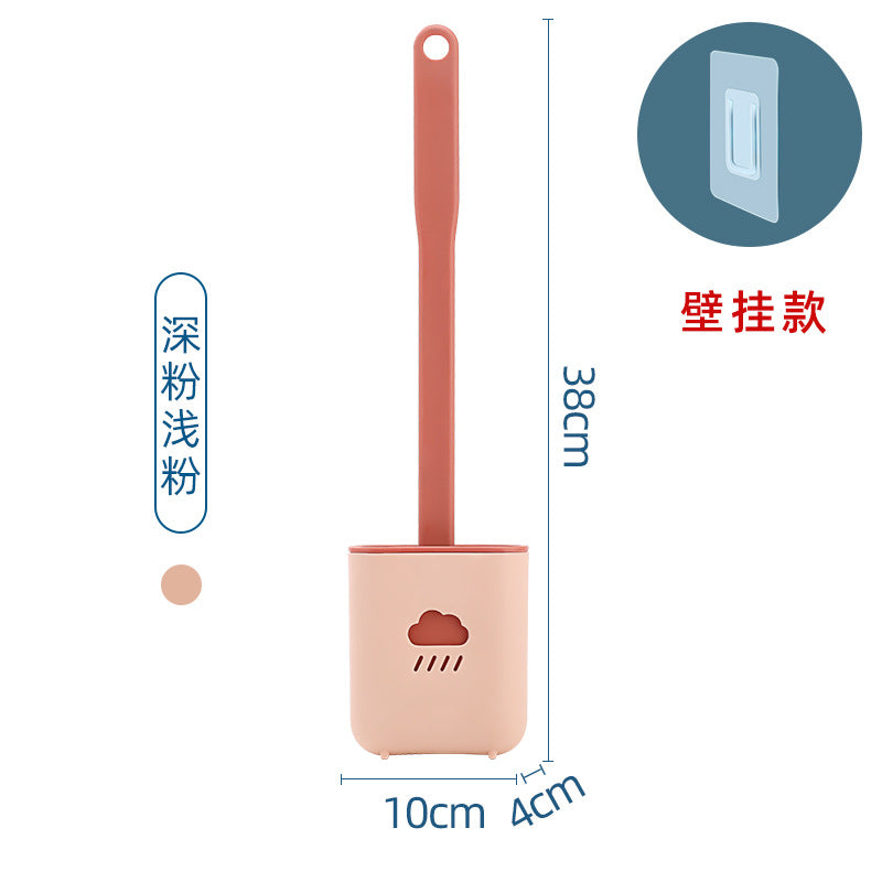 Toilet Brush, Silicone Toilet Cleaner, Wall-Mounted Bathroom Cleaning Brush