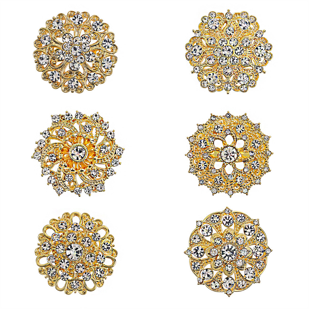 Rhinestone Card Brooch