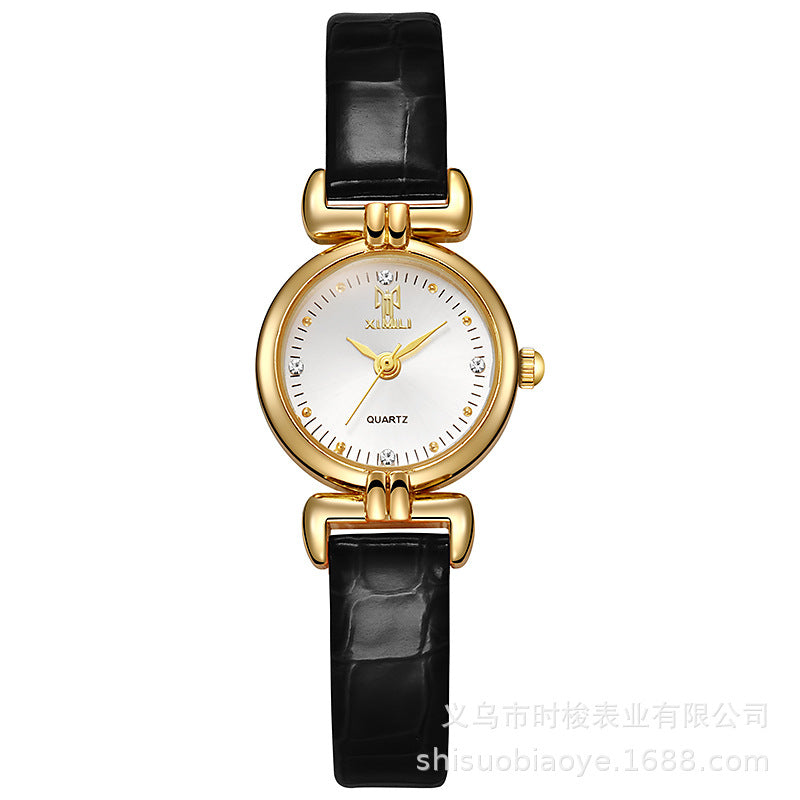 Reloj de cuarzo vintage para mujer con esfera pequeña