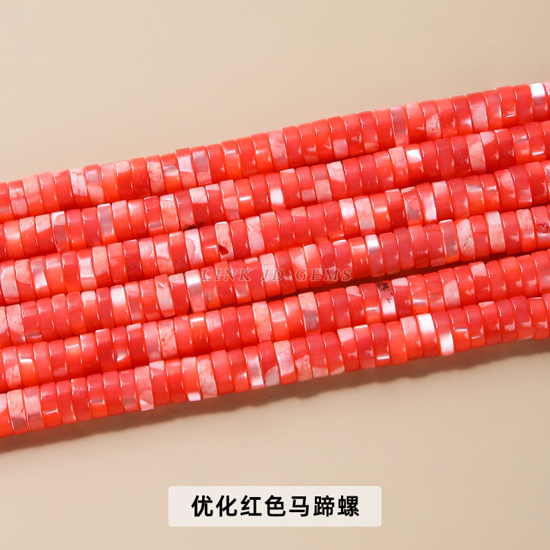 2 * 6Mm multi-color horseshoe snail shell right angle round piece loose beads