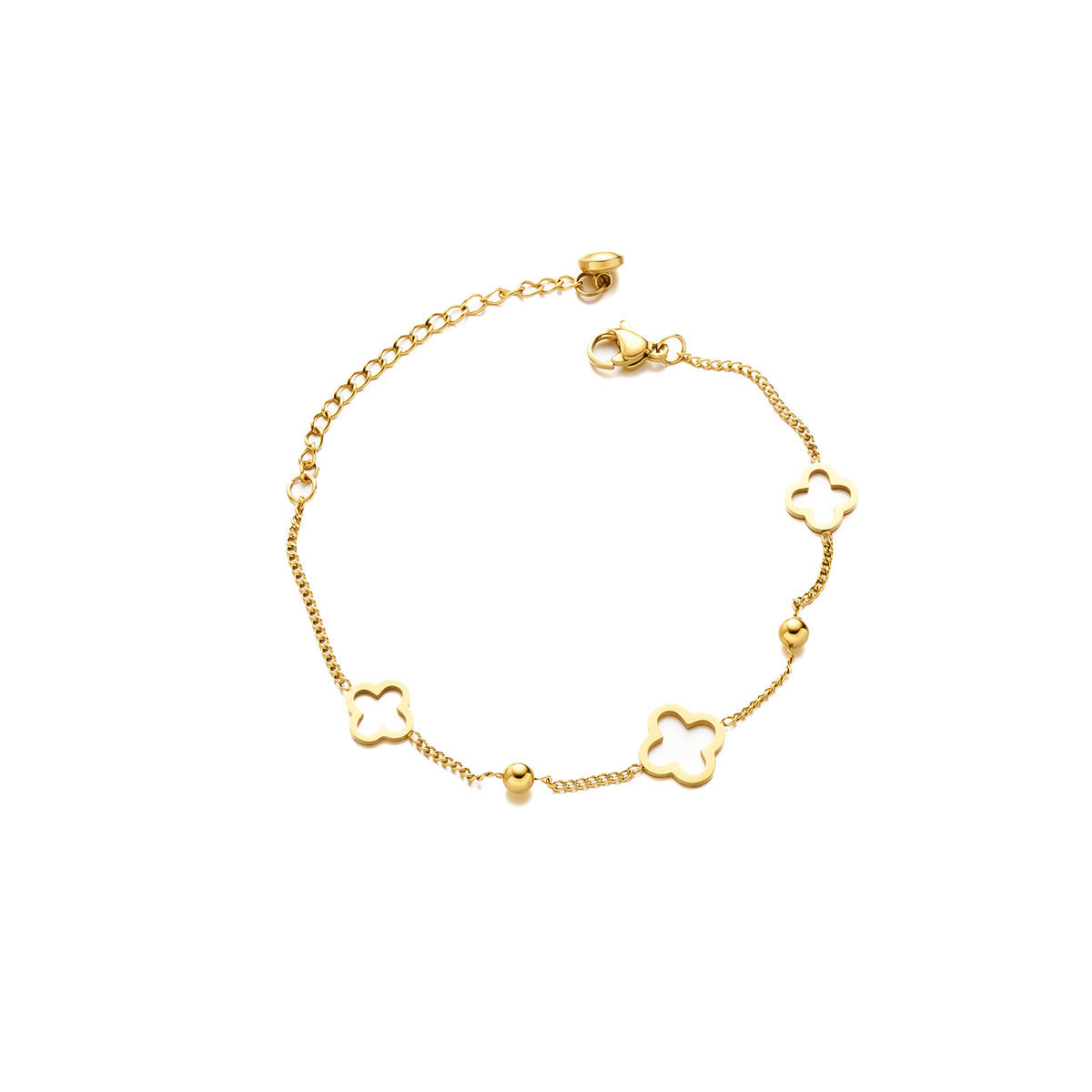 18K Gold Plated Four-Leaf Clover Bracelet