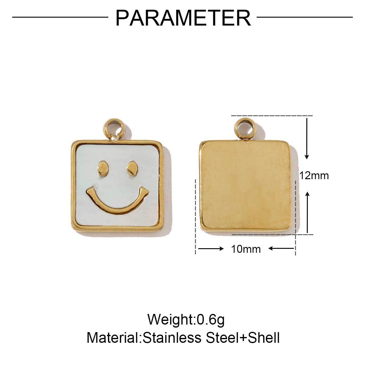 Shell smiley face titanium steel pendant
