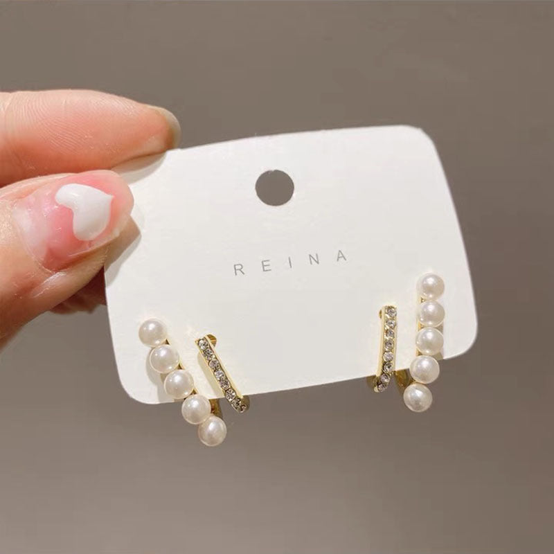 Pendientes de perlas francesas con aguja de plata S925