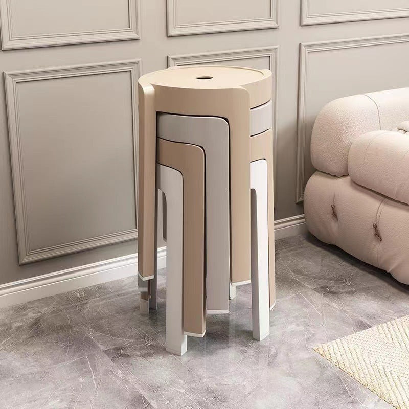 Thick Plastic Stool Stackable Home
