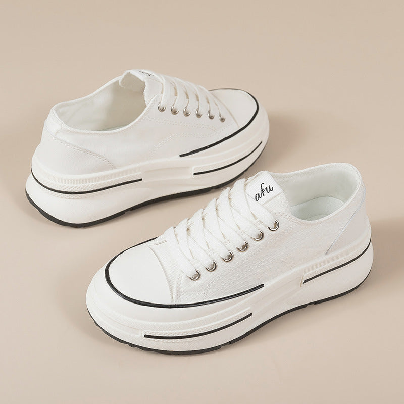 Zapatos de lona de suela gruesa de moda 2023 para mujer