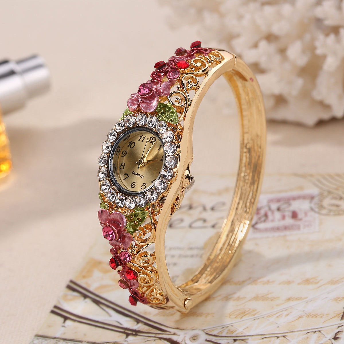 Watch Square Peacock Water Drop Jewelry Set