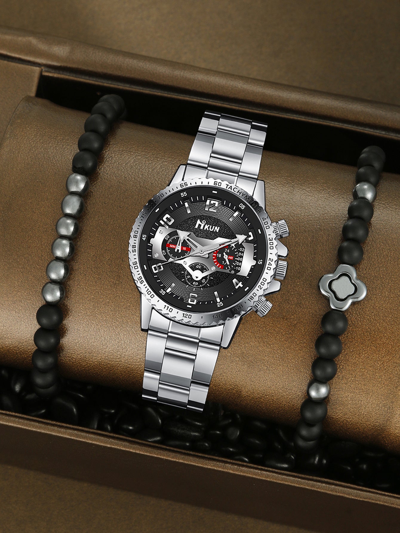 Men's Watch Punk Woven Bracelet Set