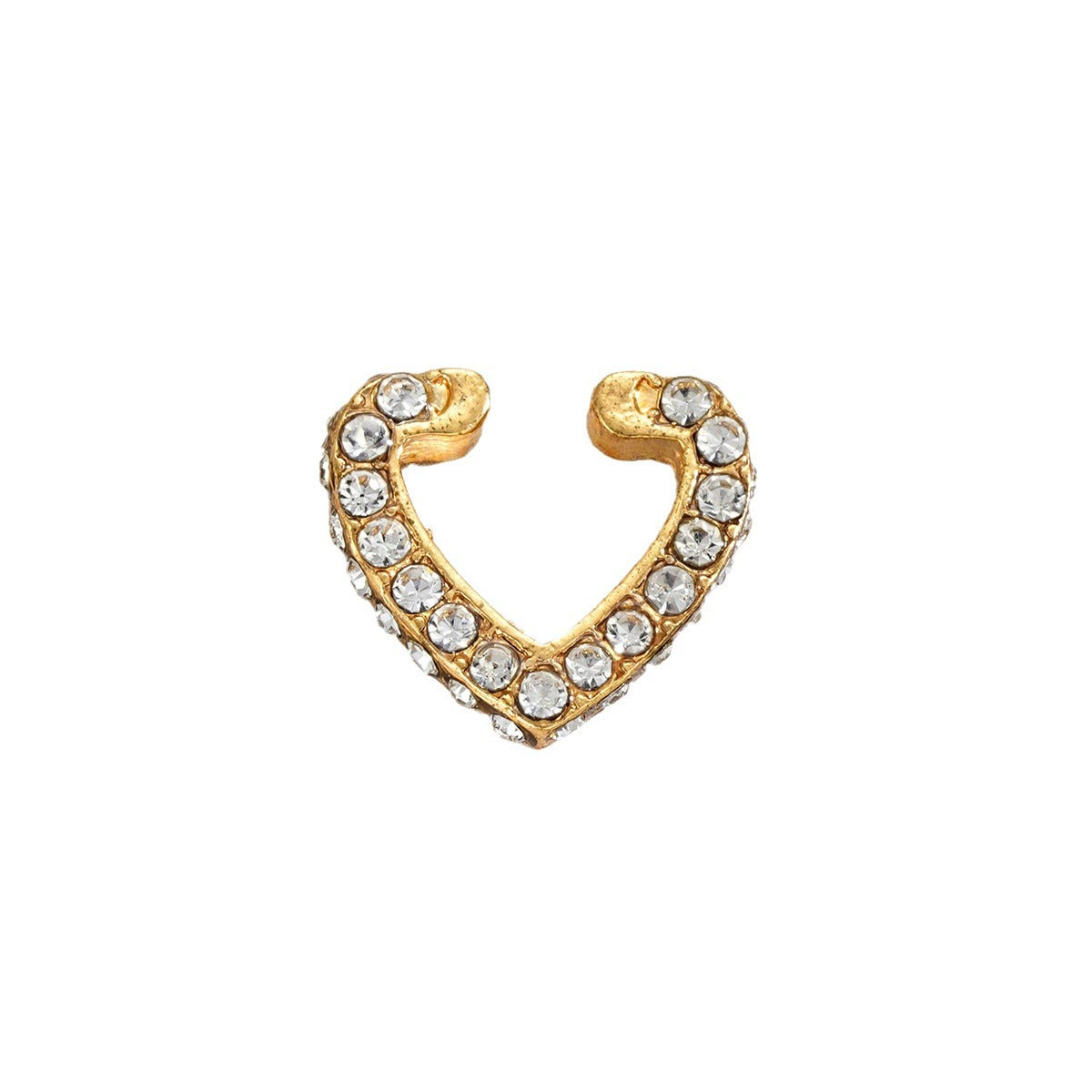 Golden Diamond Heart Earrings