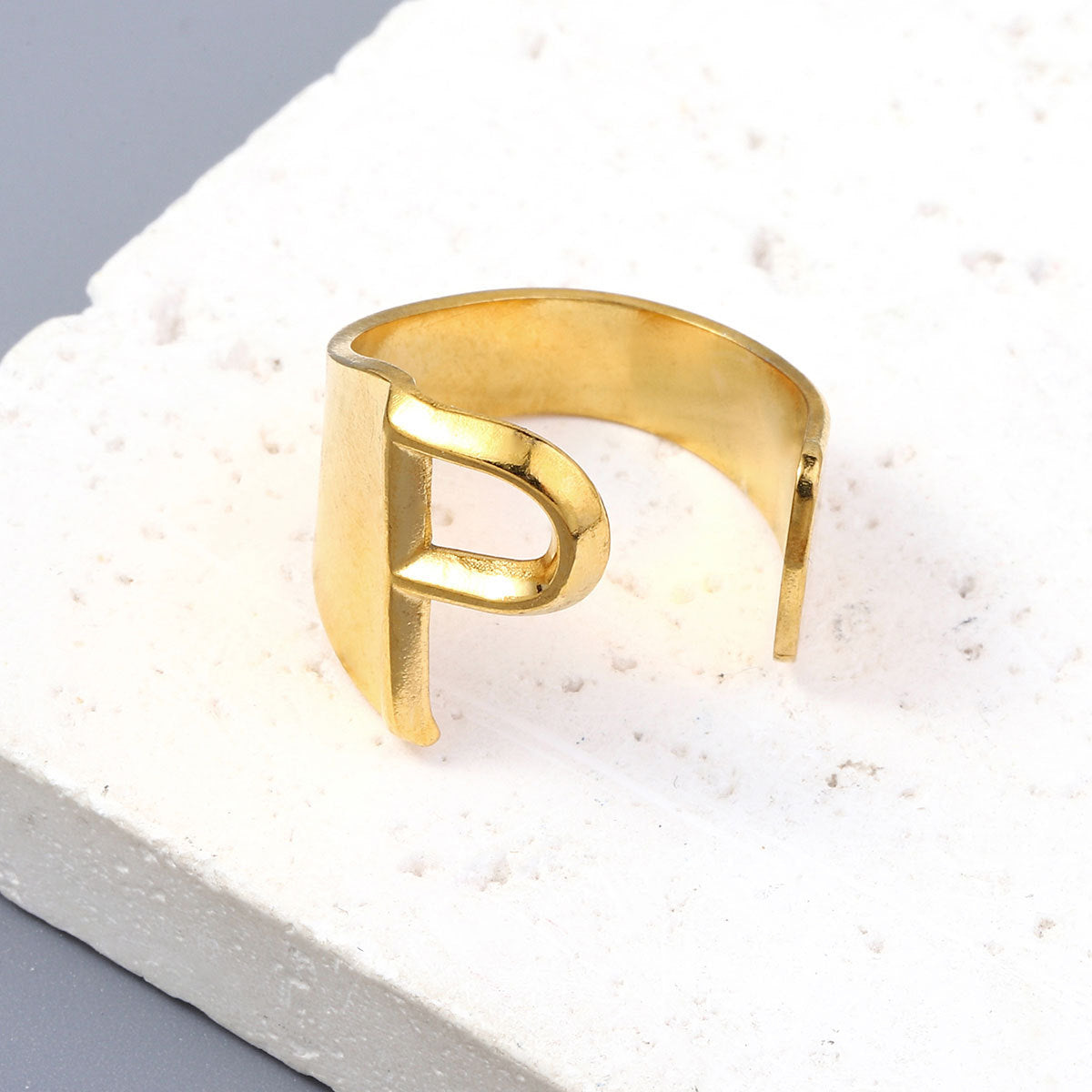 Titanium steel 26 English letter open ring