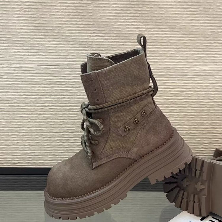 Short boots cow suede matte