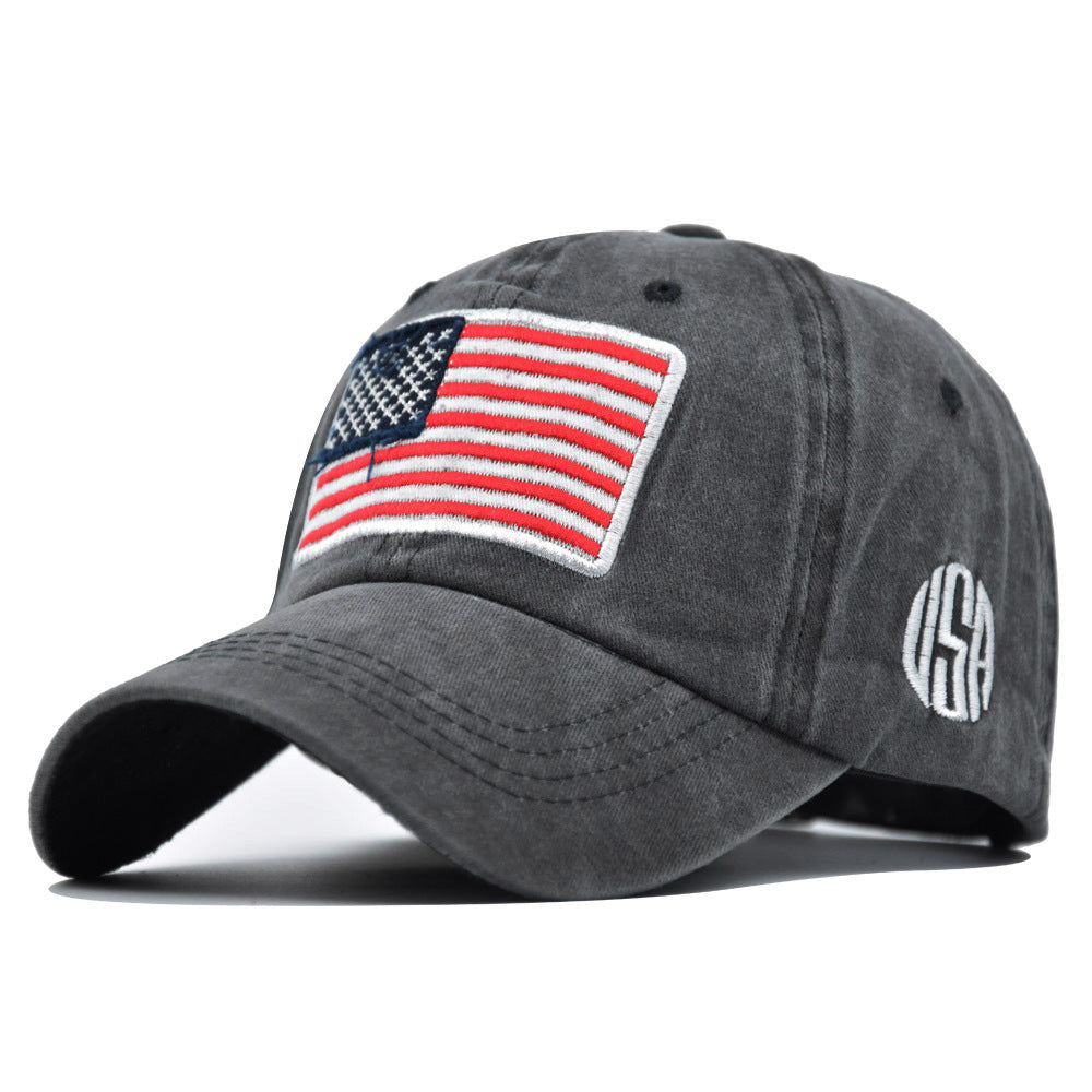 US Flag Washed Baseball Cap