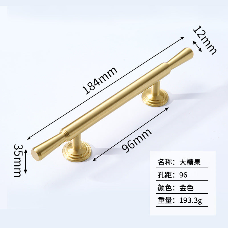 Solid cabinet door gold brass handle