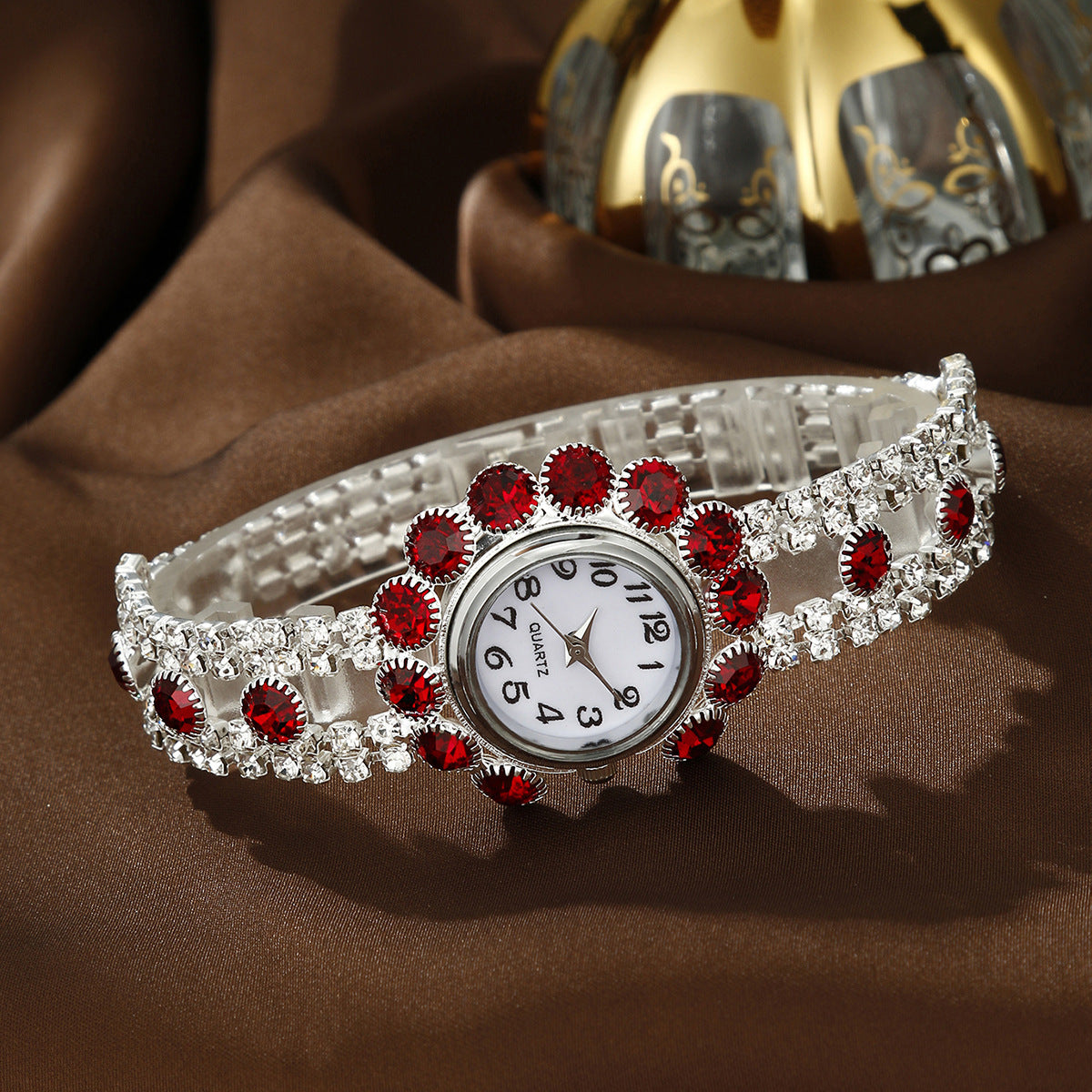 Watch Fashion Necklace Earrings Ring Jewelry Set