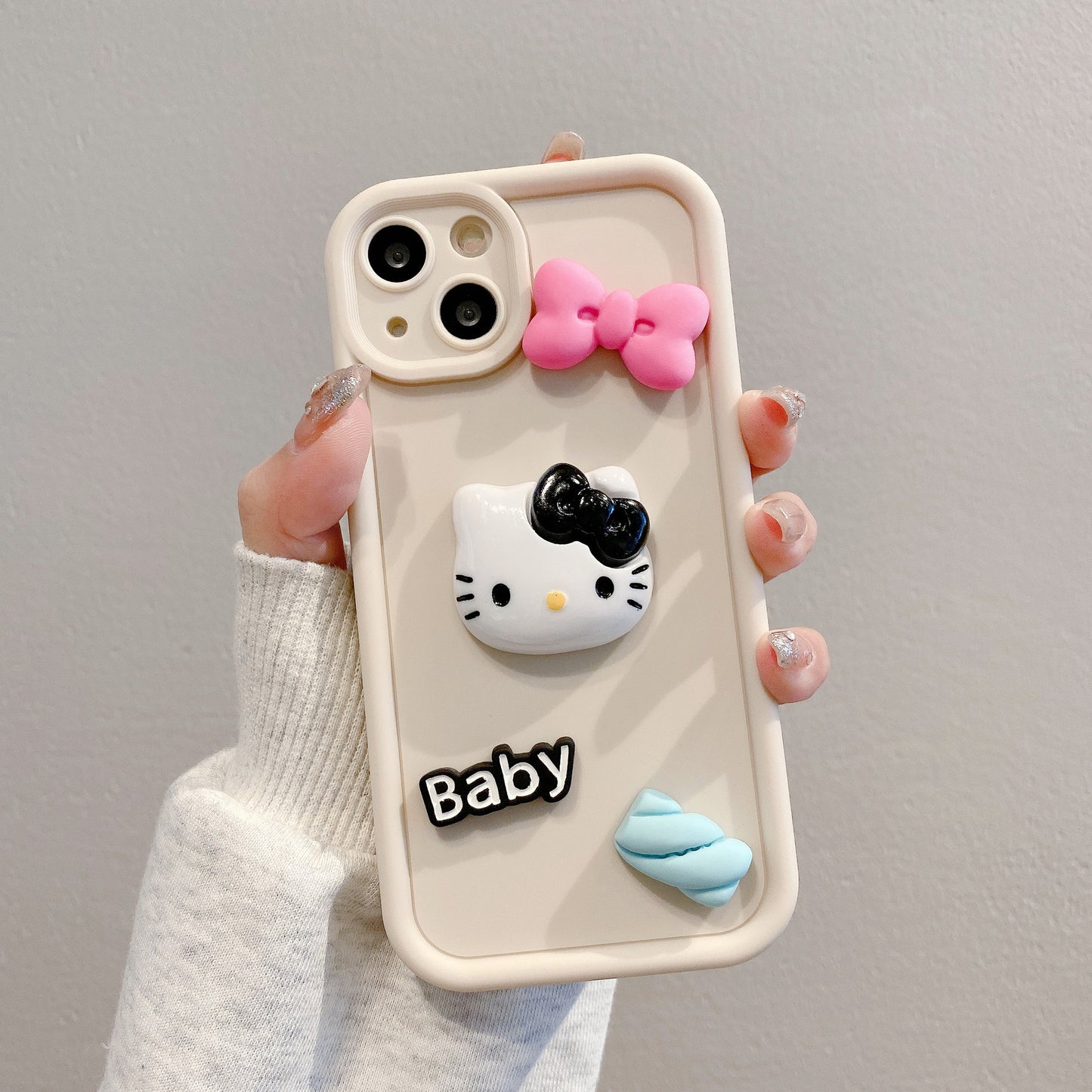 Tall Bamboo Case iPhone15 Pro 12 XR 3D Bow Hello Kitty Full Cover Cute