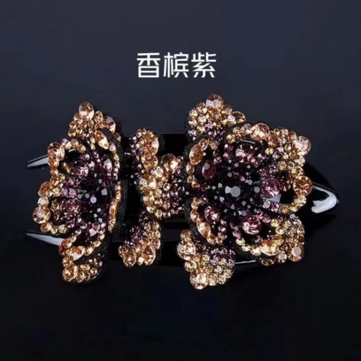 Pinza para el pelo con forma de pico de pato y diamantes de imitación