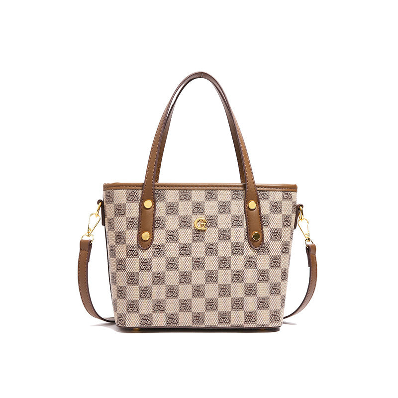 Printed shoulder tote bag
