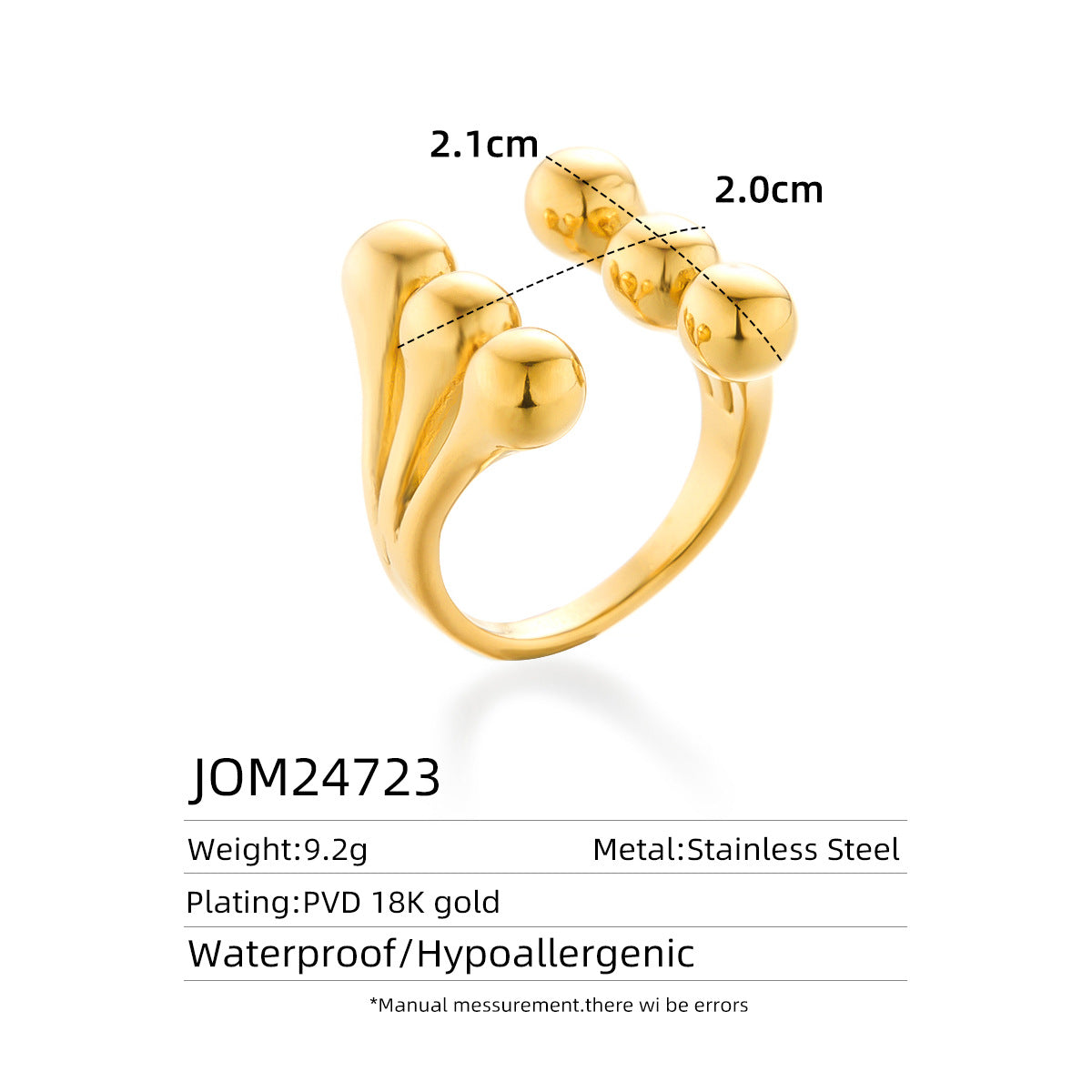 18K Gold Titanium Steel Open-Ring Necklace — Women's Minimal Irregular Style