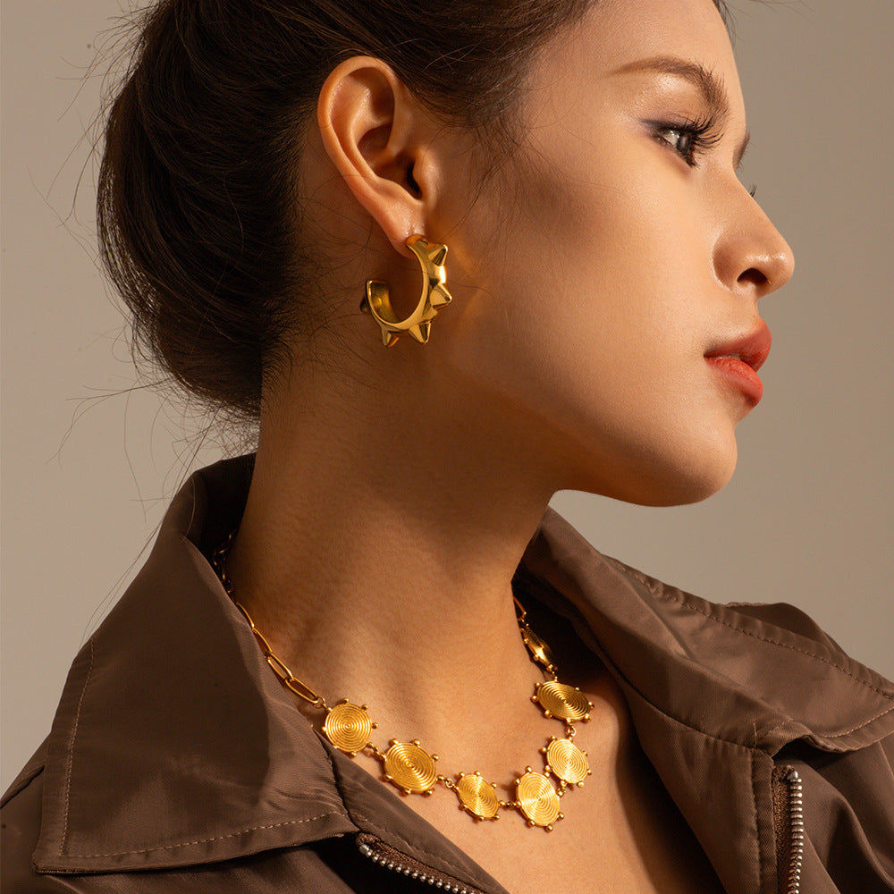 Titanium steel punk earrings