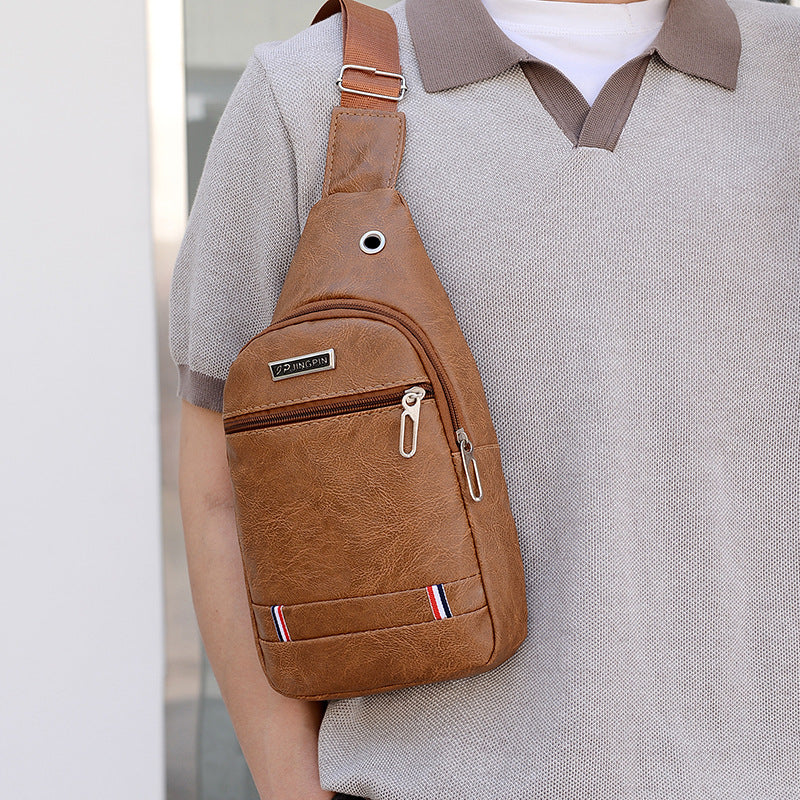 PU men's breast bag