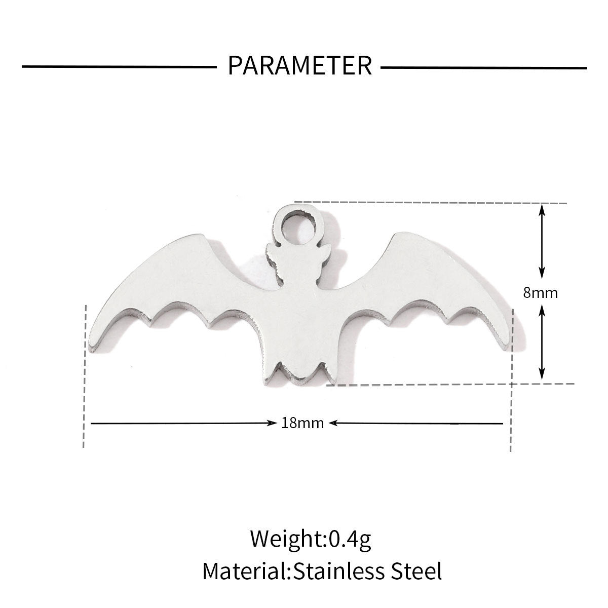 20 pcs/pack frog elephant bat titanium steel DIY pendant