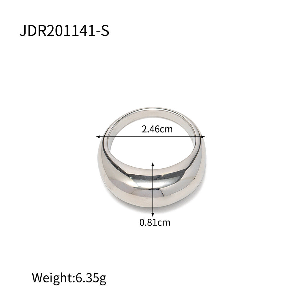 Smooth round curved titanium steel ring