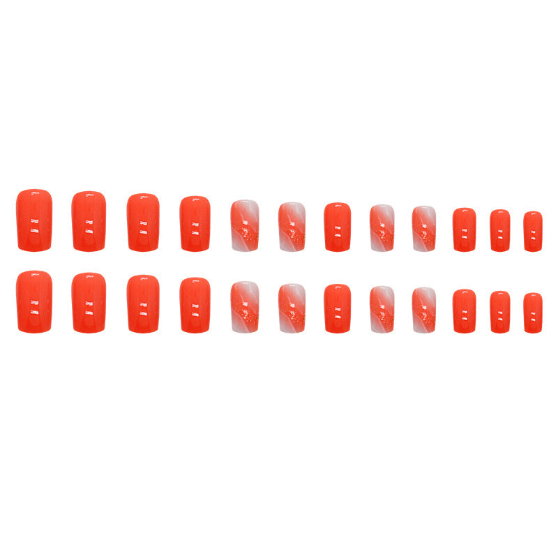 Energetic Orange Sweet Fake Nails