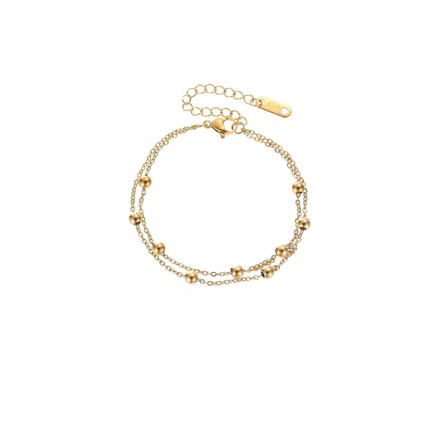 Round bead double bracelet