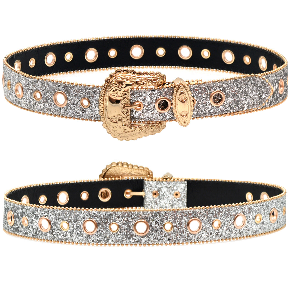 Rhinestone belt female ins design sense