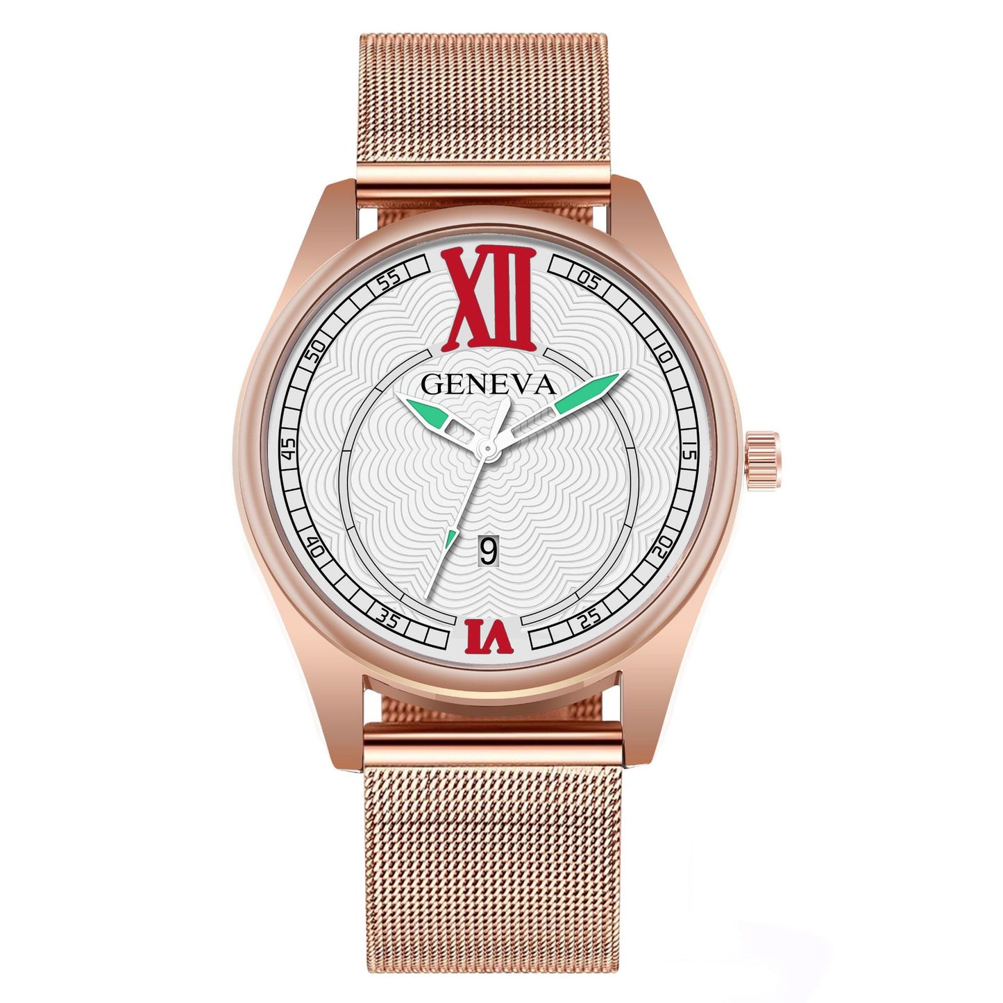 Quartz watch fashion mesh belt watch men