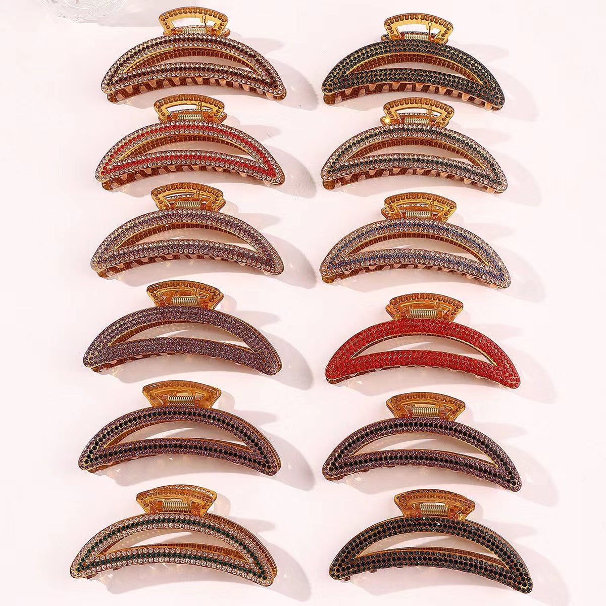 Korean High-End Claw Clip with Rhinestones Bow