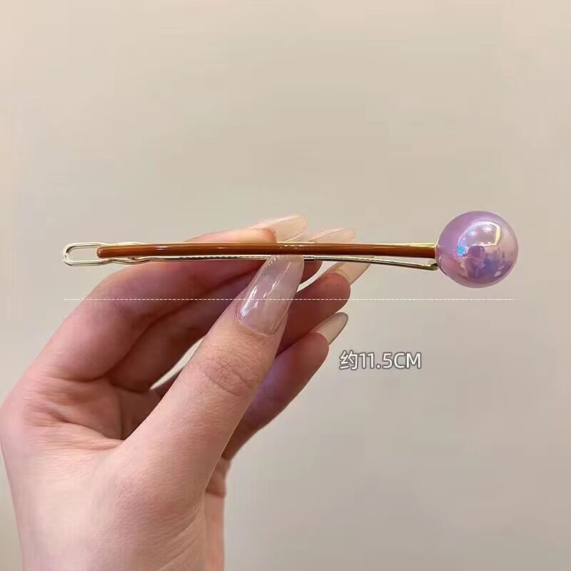 Round ball one-word clip lollipop hairpin
