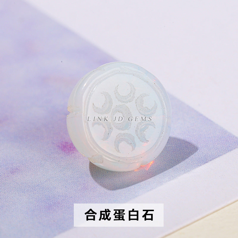 Cuentas sueltas de accesorios de vaina de loto de ágata de jade de 12 mm