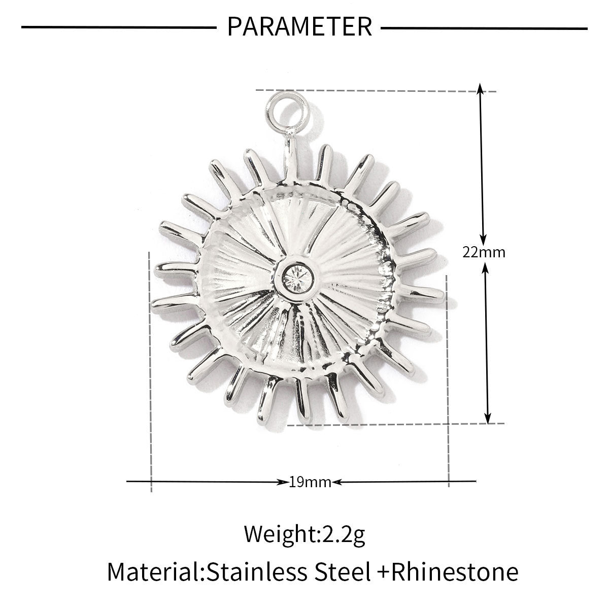 Star Sun Titanium Steel Necklace Pendant ins