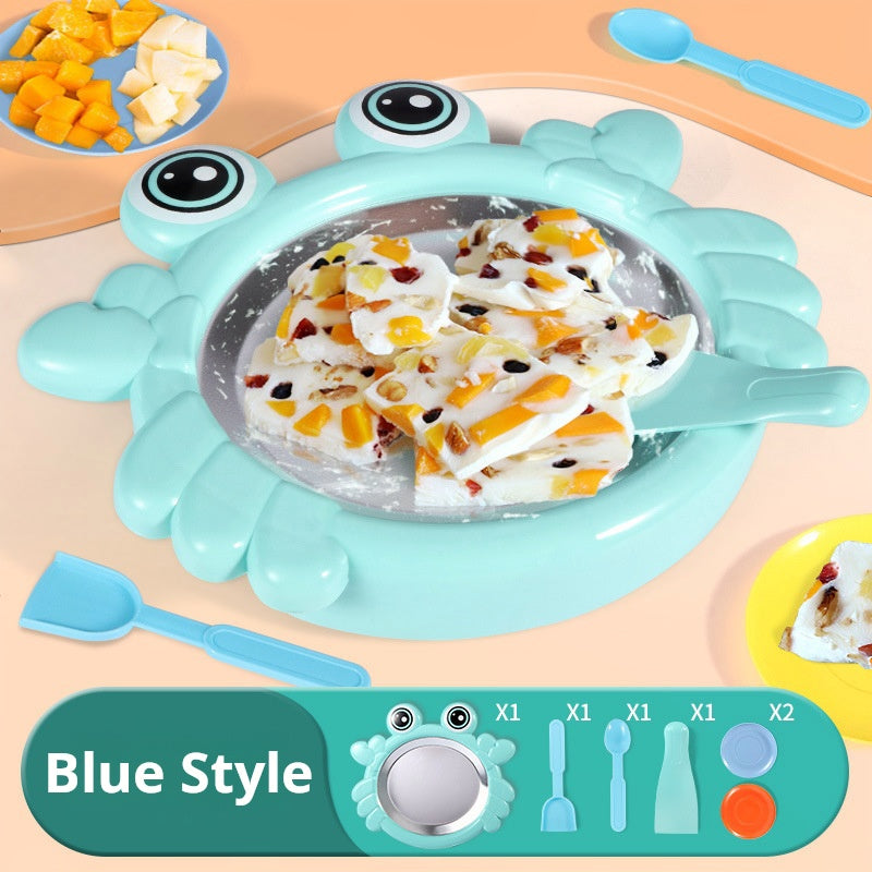 Mini máquina para hacer helados fritos para el hogar, máquina para hacer helados de frutas DIY para niños, máquina bandeja para hielo y nieve