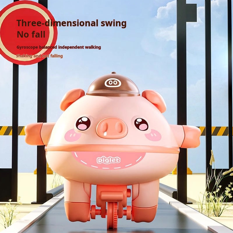 Balancing Pig Weeble Unicycle Automatic High-tech Car Tightrope Walking Electric Spinning Top for Children Girls