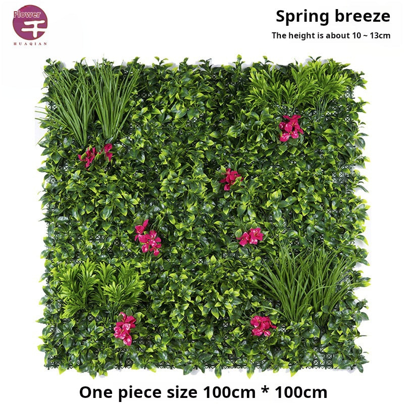Decoración de pared de planta verde de simulación.