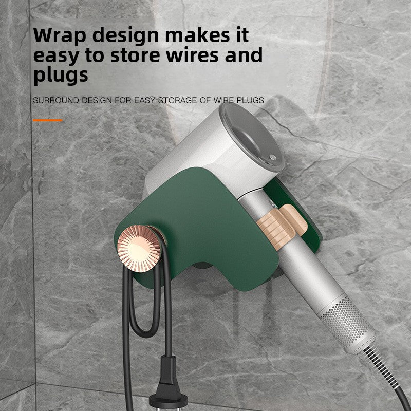 Wall-mounted hair dryer holder