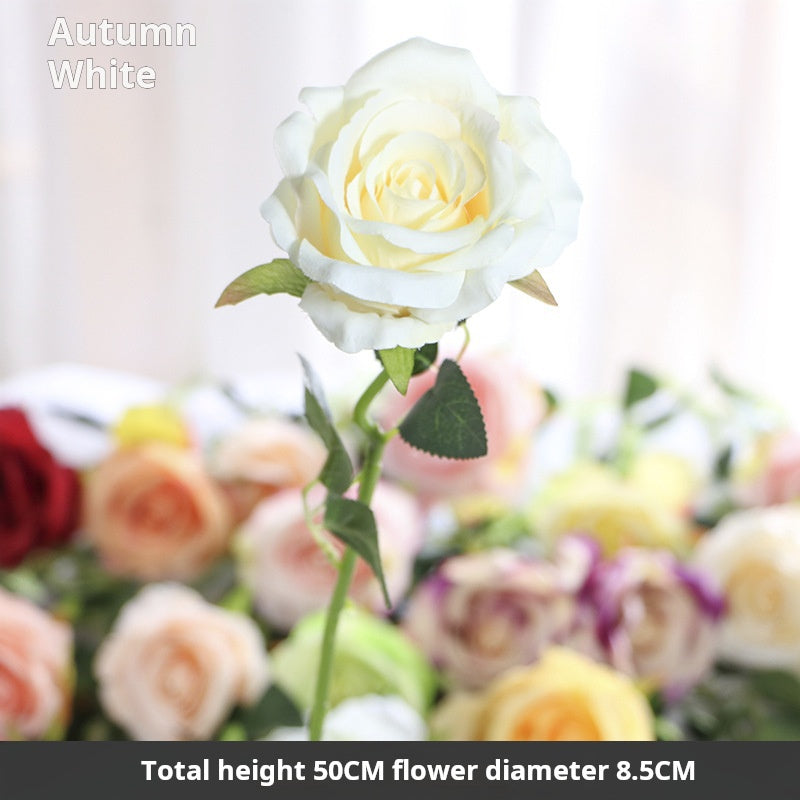 Flor artificial de flor de seda de una sola rosa