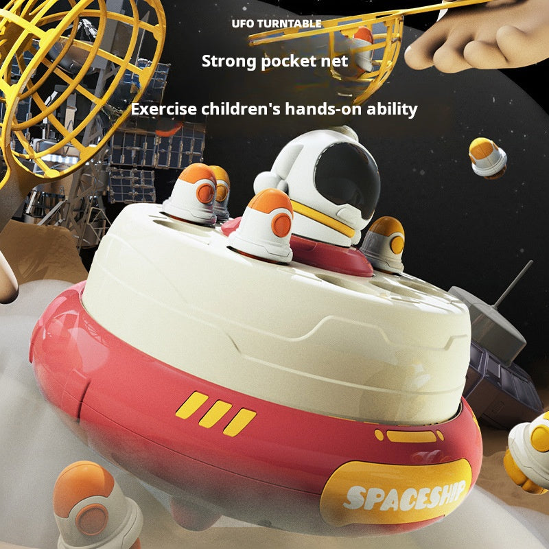 Space Disc UFO Spinner, Interactive Tabletop Game, Rocket Launcher, Children's Educational Toy