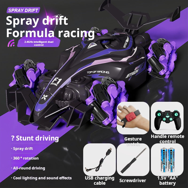 Coche de deriva con control remoto y juguete duradero 4WD F1 de alta velocidad en aerosol