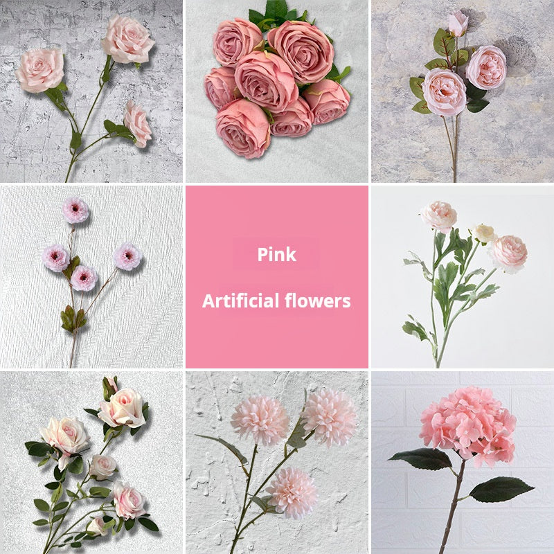 Flores artificiales rosas para boda.