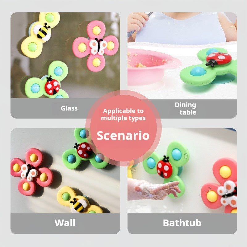 Suction Cup Spinning Fun Water Toy Bug Gyro Rattle Baby Bath Children's Toy
