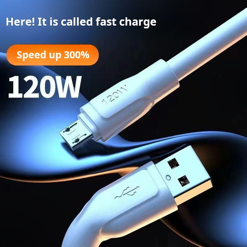 Cable de carga rápida de 120 W - Compatible con Apple y Android