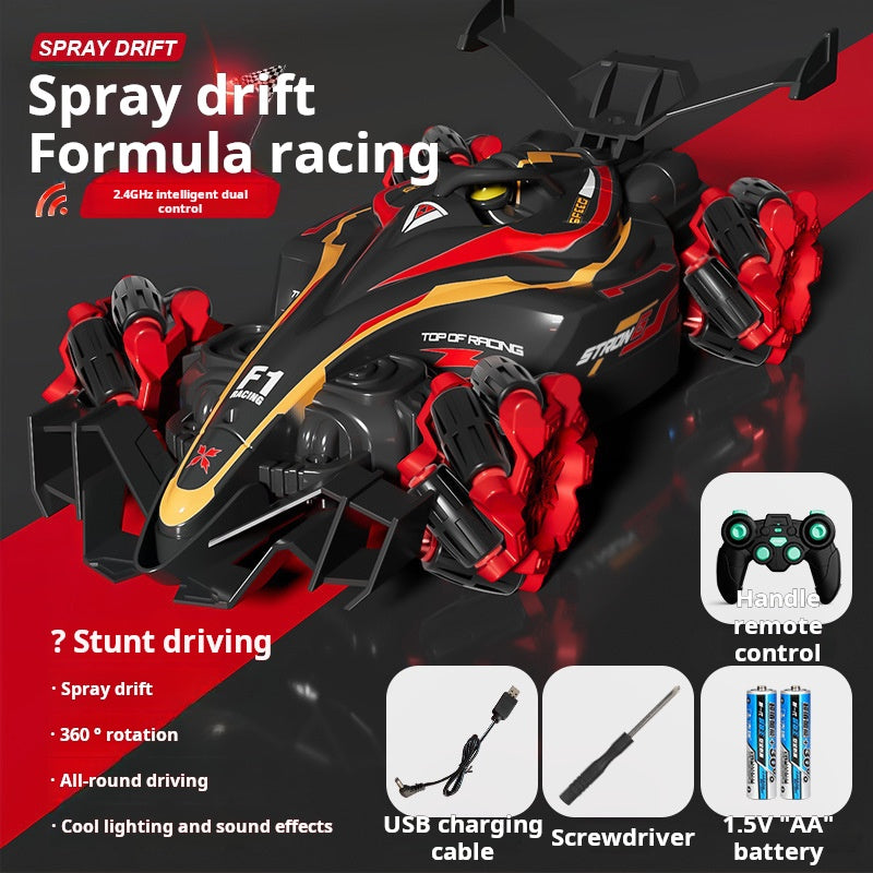 Coche de deriva con control remoto y juguete duradero 4WD F1 de alta velocidad en aerosol