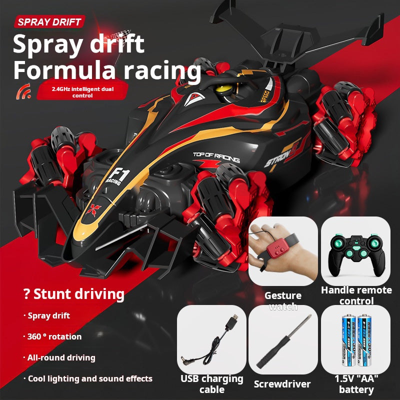 Coche de deriva con control remoto y juguete duradero 4WD F1 de alta velocidad en aerosol