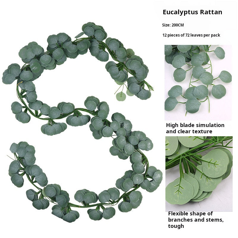 Simulation green plant eucalyptus rattan