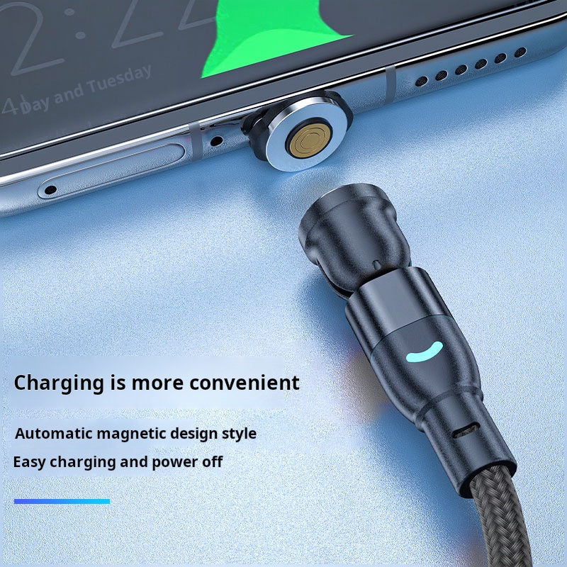 540 degree fast charging mobile phone charging cable with light