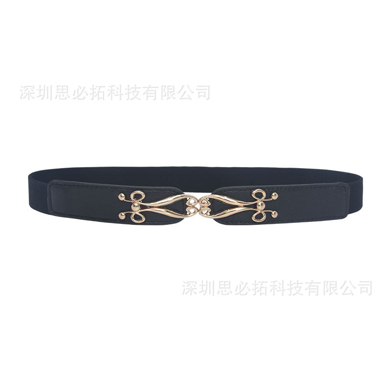 Blue women's elastic elastic narrow waist seal