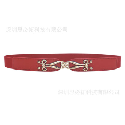 Blue women's elastic elastic narrow waist seal